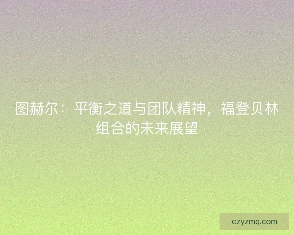 图赫尔：平衡之道与团队精神，福登贝林组合的未来展望
