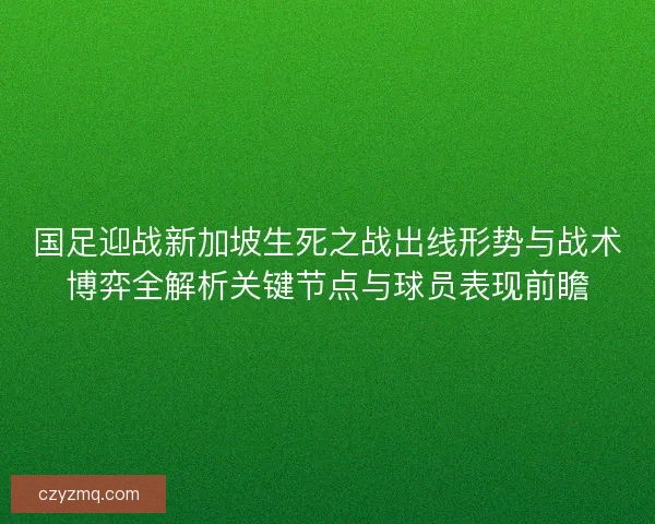 国足迎战新加坡生死之战出线形势与战术博弈全解析关键节点与球员表现前瞻