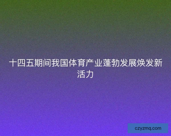 十四五期间我国体育产业蓬勃发展焕发新活力