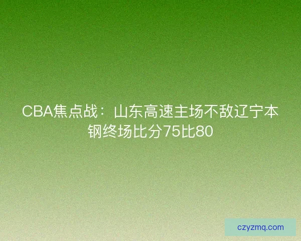 CBA焦点战：山东高速主场不敌辽宁本钢终场比分75比80